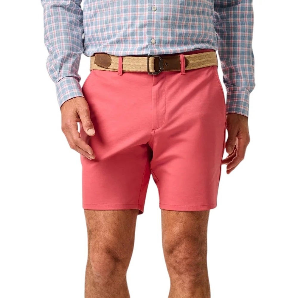 NWT Johnnie-O Jupiter Performance Shorts Mens 38 Conch Pink Coral Golf Stretch
